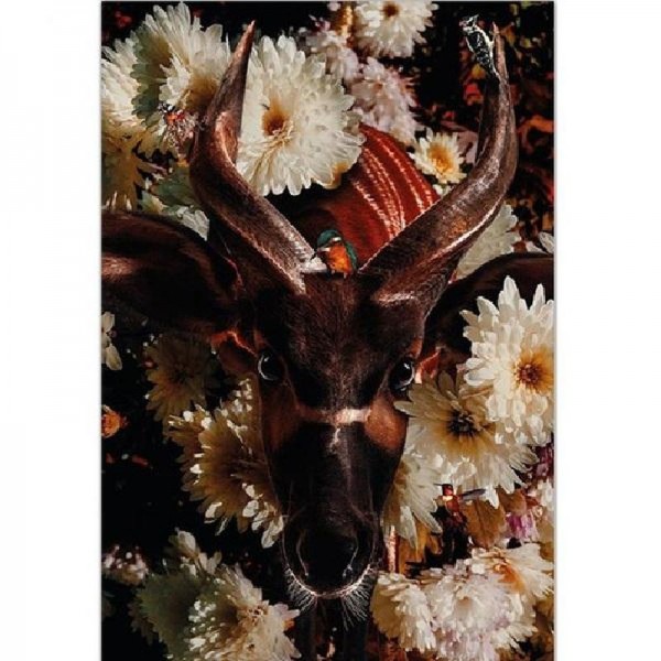 Rådjur bland blommor