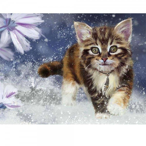 Kattunge i snö