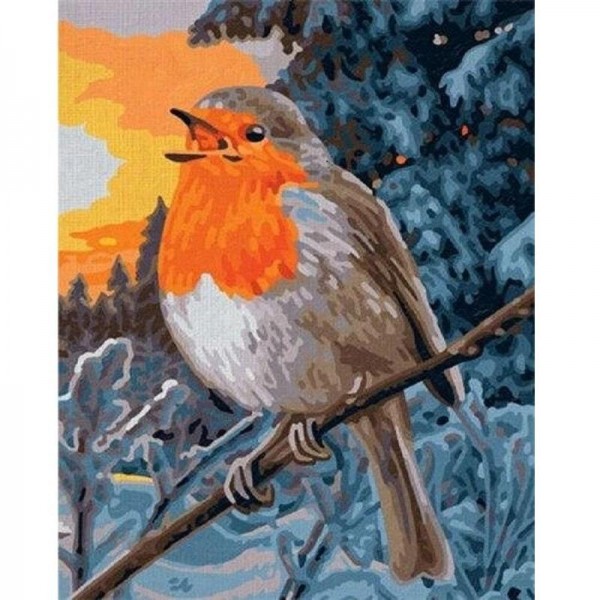 Rödhake - Måla efter nummer