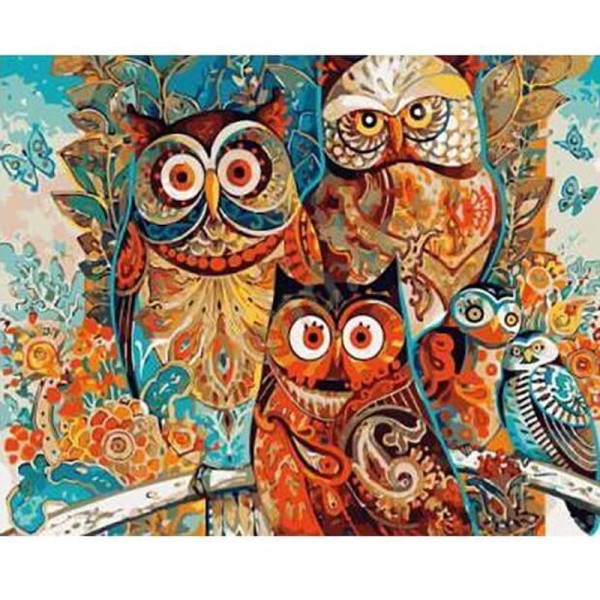 Ugglor - Måla efter nummer