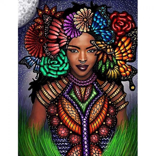 Kvinna med fjärilar