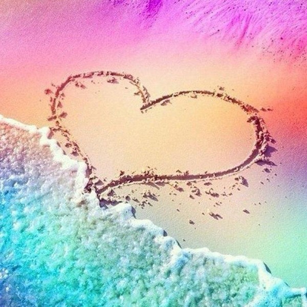 Hjärta i sanden