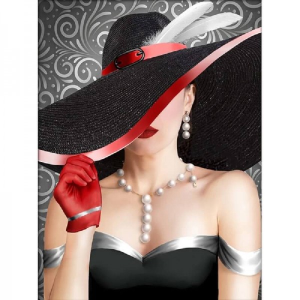 Kvinna med huvudbonad