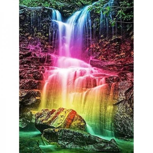 Färgglatt vattenfall