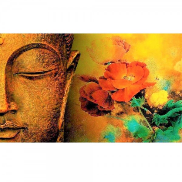 Buddha med blomma