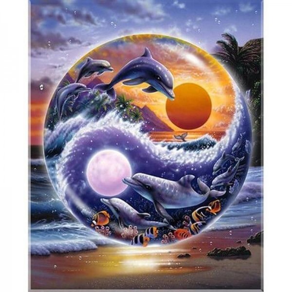 Yin och yang delfiner