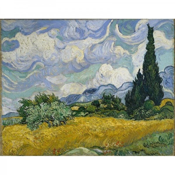 Spannmålsfält med cypresser | Vincent van Gogh