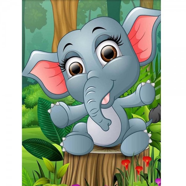 Elefant unge tecknad