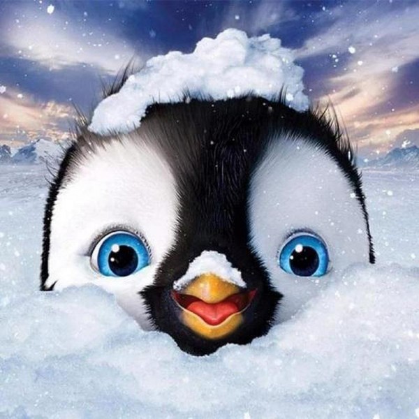 Pingvin i snö
